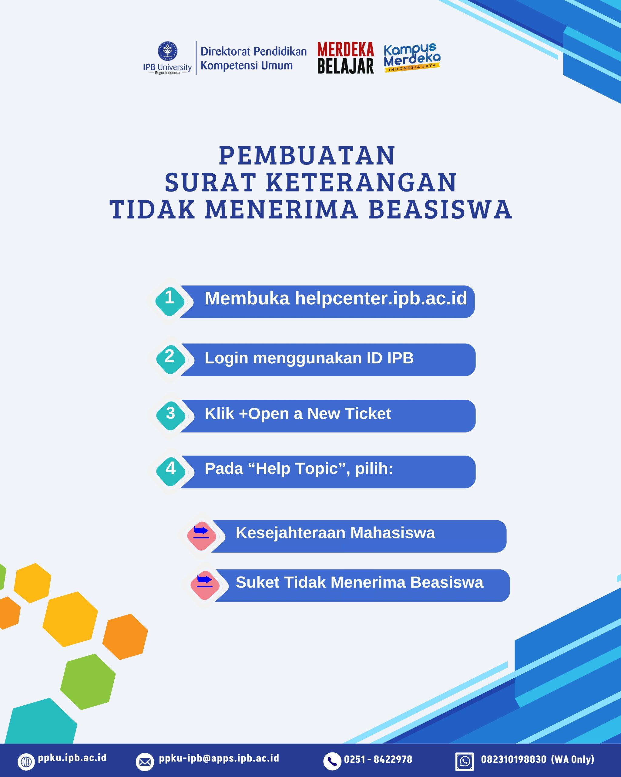 Surat Keterangan Tidak Menerima Beasiswa